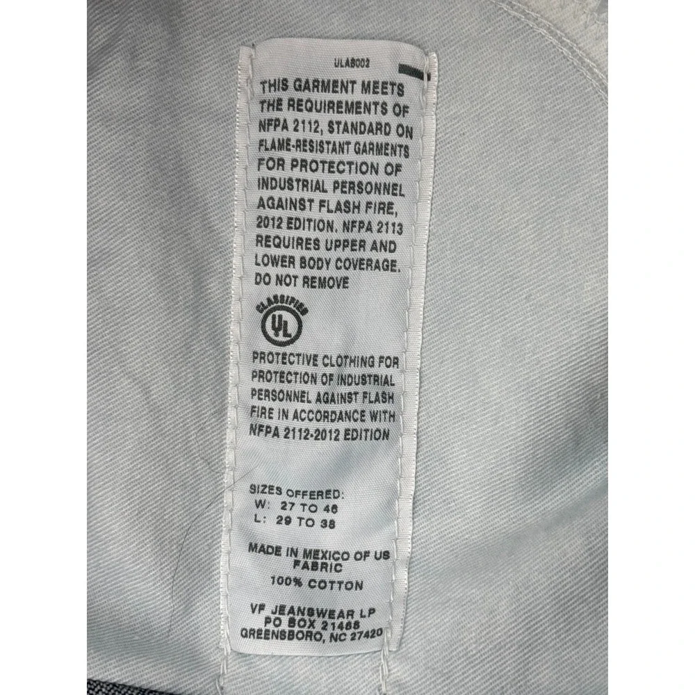 Wrangler FR Jeans Mens Blue Flame Resistant Relaxed Fit Workwear 38x32 NWOT